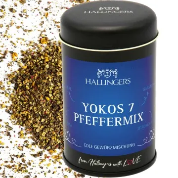 Yokos Sieben Pfeffermix (für Pfeffersauce, Pilze & Rinderfilet) - Pfeffer, zum Kochen Geschenkdose