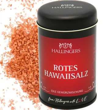 Rotes Hawaiisalz (Dekosalz) (für Carpaccio, Marinaden & Tischsalz) - Salz, zum Kochen Geschenkdose