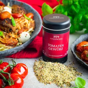 Sonniges Tomatengewürz (für Pizza, Pasta & Anti-Pasti) - Gewürzmischung, zum Kochen Geschenkdose