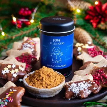 Weihnachtsbäckerei (für Plätzchen, Kaffee & Müsli) - Gewürzmischung, zum Kochen Geschenkdose