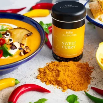 Sweet Curry (für Geflügel süß-scharf, Dips & Reis) - Gewürzmischung, zum Kochen Geschenkdose