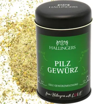 Pilz-Gewürz (für gegrillte Pilze, Pilzrisotto & Pilzsuppe) - Gewürzmischung, zum Kochen Geschenkdose