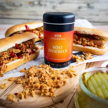 Röstzwiebeln (für Hotdog, Käsespätzle & Wild-Burger) - Gewürzmischung, zum Kochen Geschenkdose