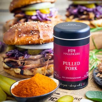 Pulled Pork (für Grillgut, Marinaden & Krustentiere) - Gewürzmischung, zum Kochen Geschenkdose