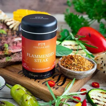 BBQ Flammendes Steak (für Dips, Steak & Vorspeisen) - Gewürzmischung, zum Kochen Geschenkdose