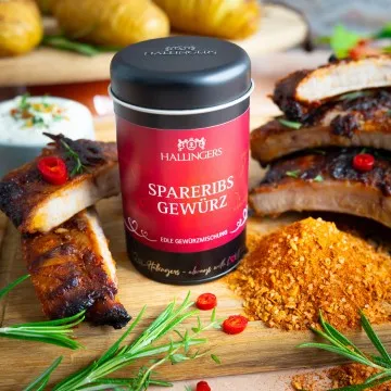 BBQ Saftiges Spareribs Gewürz (für Saucen, Spare Ribs & Steaks) - Gewürzmischung, zum Kochen Geschenkdose