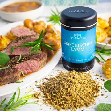 Griechisches Lamm (für Lamm, Mediterranes & Eintopf) - Gewürzmischung, zum Kochen Geschenkdose