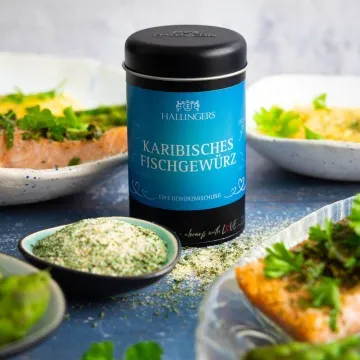 Karibisches Fischgewürz (für Fisch, Gemüsepfanne & Avocado) - Gewürzmischung, zum Kochen Geschenkdose