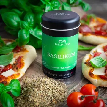 Basilikum (für Pizza, Ratatouille & Suppe) - Gewürz Basic, zum Kochen Geschenkdose
