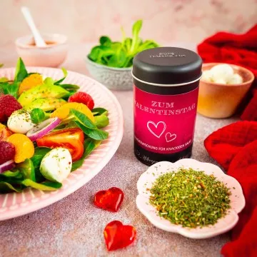 Zum Valentinstag - pink (für Salate, Vorspeisen & Dressings) - Gewürzmischung, zum Kochen Geschenkdose