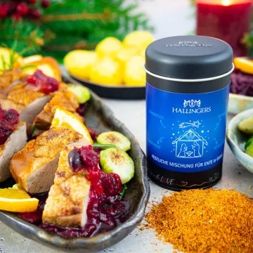 Festliches Gewürz für Ente & Gans (für Ente, Gans & Fasan) - Gewürzmischung, zum Kochen Geschenkdose