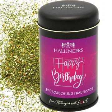 Happy Birthday - pink (für Marinaden, Spare Ribs & Grill) - Gewürzmischung, zum Kochen Geschenkdose