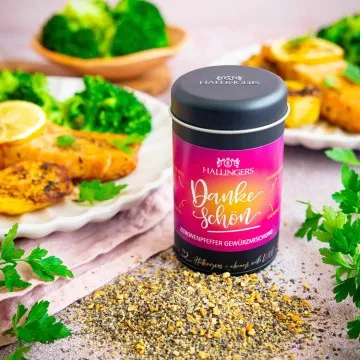Dankeschön (für Gemüse, Marinade & Salatdressing) - Gewürzmischung, zum Kochen Geschenkdose