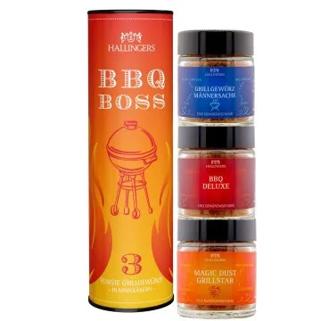 BBQ-Boss - Gewürz-Set, 3 Gläser in Geschenkdose