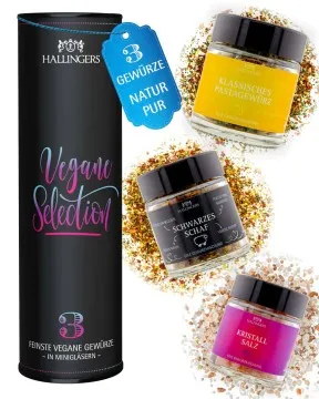 Vegane Selection - Gewürz-Set, 3 Gläser in Geschenkdose
