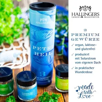 Petri Heil - Gewürz-Set, 3 Gläser in Geschenkdose