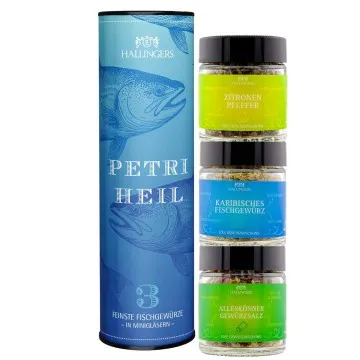 Petri Heil - Gewürz-Set, 3 Gläser in Geschenkdose