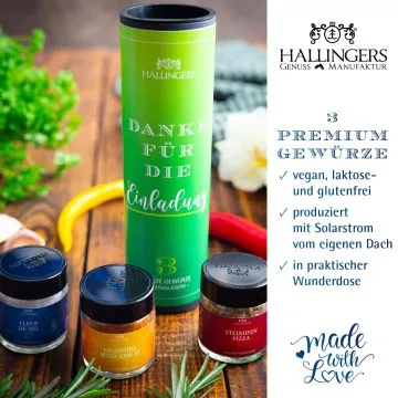 Danke für die Einladung - Gewürz-Set, 3 Gläser in Geschenkdose