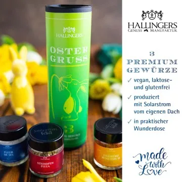 Oster-Gruß - Gewürz-Set, 3 Gläser in Geschenkdose