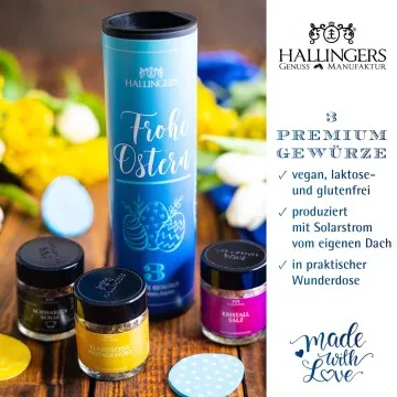 Frohe Ostern - Gewürz-Set, 3 Gläser in Geschenkdose