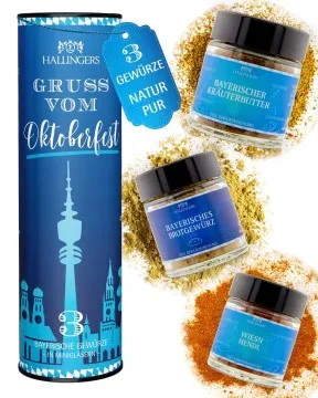 Gruß vom Oktoberfest - Gewürz-Set, 3 Gläser in Geschenkdose
