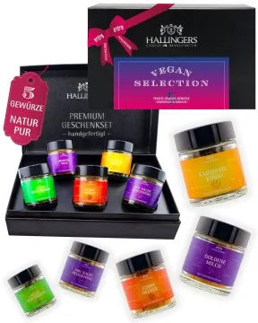Vegan Selection - Gewürz-Set, 5er Geschenkbox & Booklet