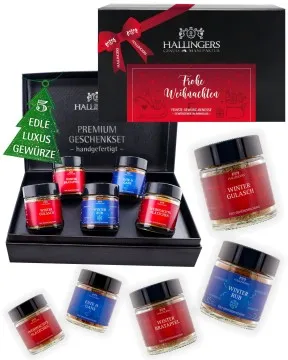 Frohe Weihnachten - Gewürz-Set, 5er Geschenkbox & Booklet