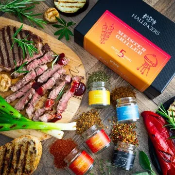 Meistergriller - Gewürz-Set, 5er Geschenkbox & Booklet