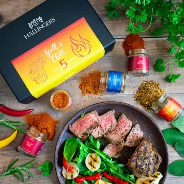 Grill & Chill - Gewürz-Set, 5er Geschenkbox & Booklet