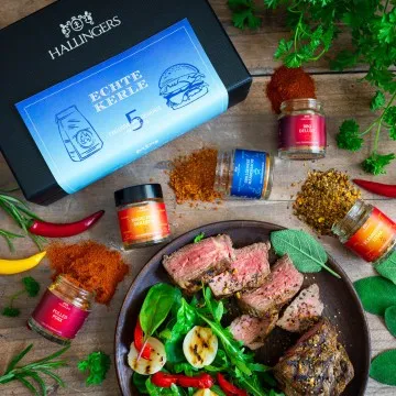 Echte Kerle - Gewürz-Set, 5er Geschenkbox & Booklet