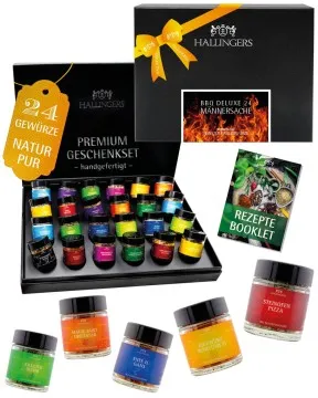 BBQ Deluxe 24 Männersache - Gewürz-Set, 24er Geschenkbox & Booklet