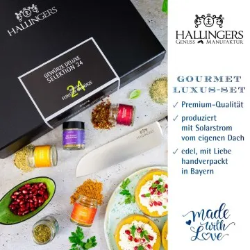 Deluxe Selektion 24 & Premium Santoku - Gewürz-Set, 24er Geschenkbox & Booklet