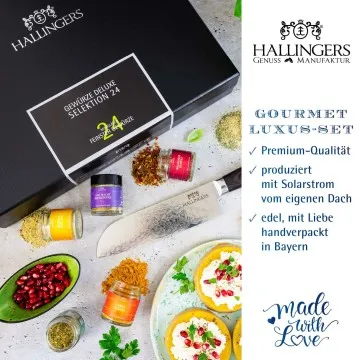 Deluxe Selektion 24 & Deluxe Santoku - Gewürz-Set, 24er Geschenkbox & Booklet
