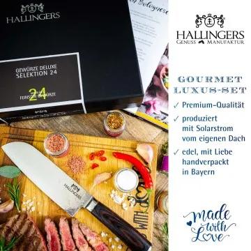 Deluxe Selektion 24 & Deluxe Santoku & Kochbuch - Gewürz-Set, 24er Geschenkbox & Booklet