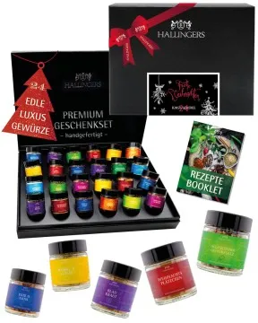 Frohe Weihnachten - Gewürz-Set, 24er Geschenkbox & Booklet