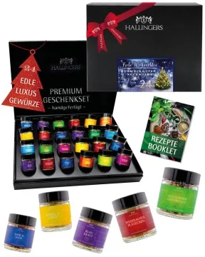 Frohe Weihnachten & ein Gutes Neues Jahr - Gewürz-Set, 24er Geschenkbox & Booklet
