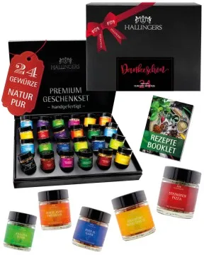 Dankeschön - Gewürz-Set, 24er Geschenkbox & Booklet