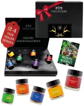 Adventskalender Goldene Elche - Gewürz, 24er Geschenkbox & Booklet