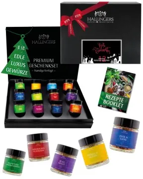 Frohe Weihnachten - Gewürz-Set, 12er Geschenkbox & Booklet