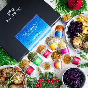 Frohe Weihnachten & Gutes Neues Jahr - Gewürz-Set, 12er Geschenkbox & Booklet