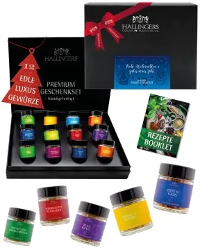 Frohe Weihnachten & Gutes Neues Jahr - Gewürz-Set, 12er Geschenkbox & Booklet