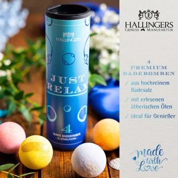 Just Relax - Badebomben-Set, 4 Badekugeln Bath Bomb