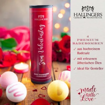 Zum Valentinstag - Badebomben-Set, 4 Badekugeln Bath Bomb
