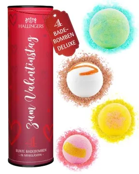 Zum Valentinstag - Badebomben-Set, 4 Badekugeln Bath Bomb
