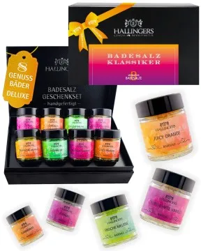 Badesalz Klassiker - Pink - Badesalze-Set, 8x Badezusatz Totes Meer
