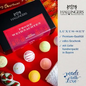 Frohe Weihnachten - Badebomben-Set, 8 Badekugeln Bath Bomb