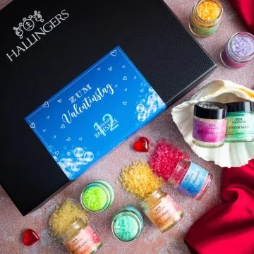 Zum Valentinstag - Badesalze-Set, 12x Badezusatz Totes Meer