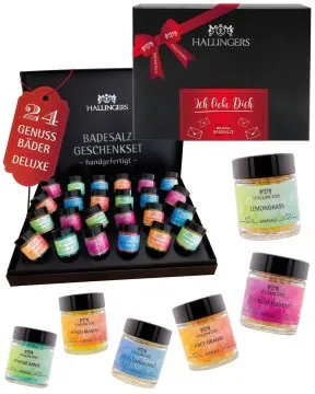 Ich Liebe Dich - Badesalze-Set, 24x Badezusatz Totes Meer