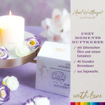 Zur Hochzeit (Cozy Moments) - Duftkerze, 40h Raumduft Sojawachs