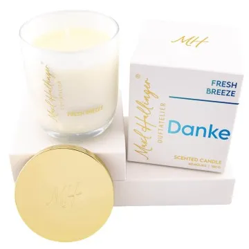 Danke (Fresh Breeze) - Duftkerze, 40h Raumduft Sojawachs